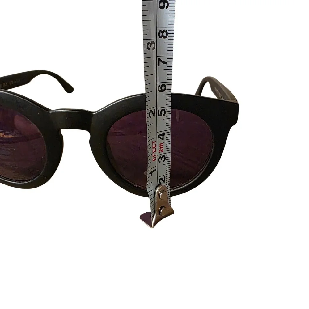 Crap Eyewear The T.V. Eye Sunglasses Matte Black Dagger Hardware Round Frames‎